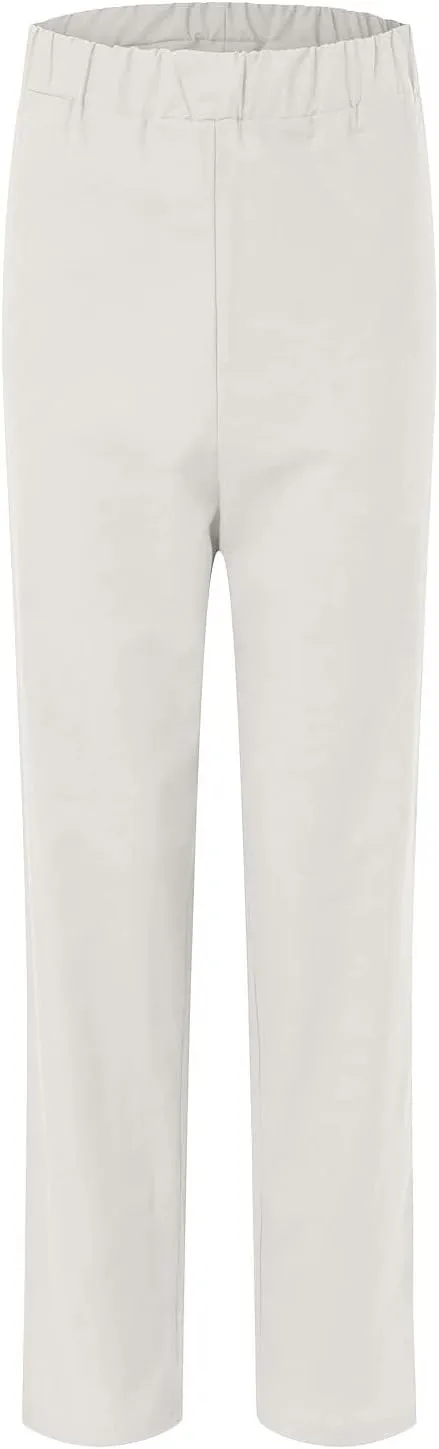 Cotton Linen Long Sets Women 2 Piece Outfits Long Sleeve High Low Tunic Tops Oversized and Wide Leg Pants Loungewear