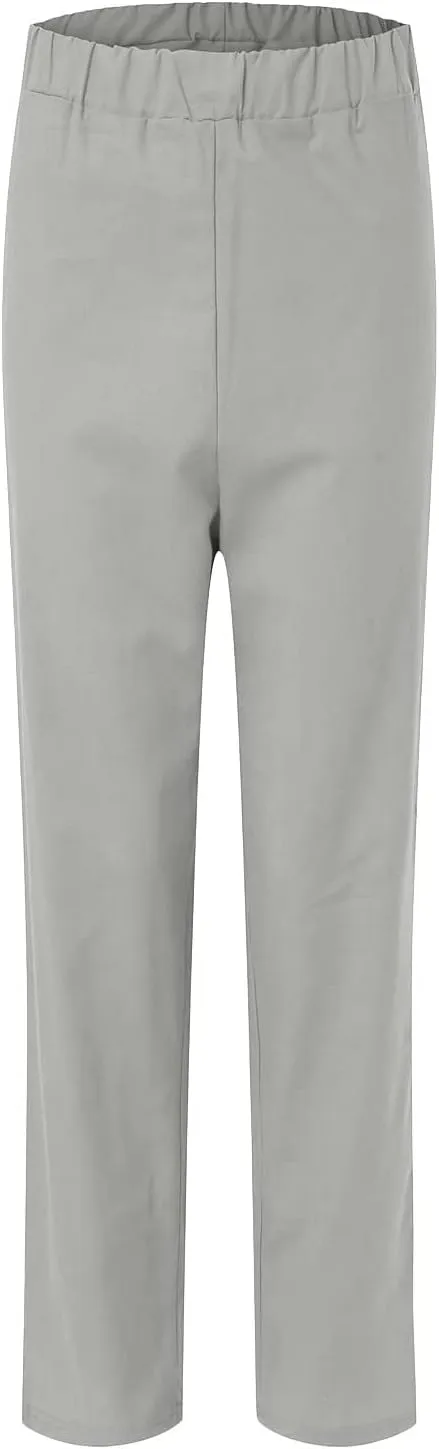 Cotton Linen Long Sets Women 2 Piece Outfits Long Sleeve High Low Tunic Tops Oversized and Wide Leg Pants Loungewear