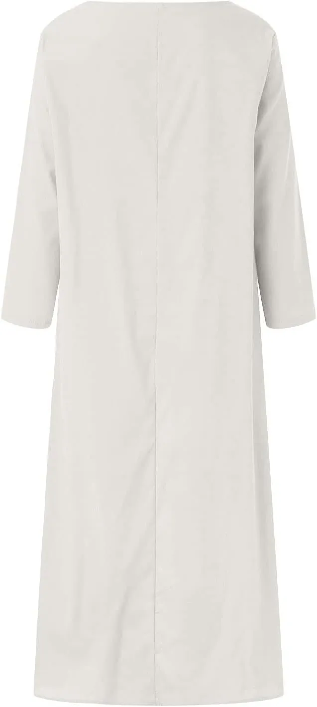 Cotton Linen Long Sets Women 2 Piece Outfits Long Sleeve High Low Tunic Tops Oversized and Wide Leg Pants Loungewear