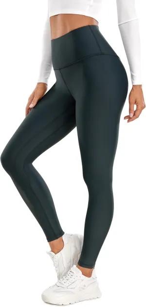 CRZ YOGA Thermal Fleece Lined Leggings Women 25'' - High Waisted Winter Workout Hiking Pants with Pockets Warm Running Tights