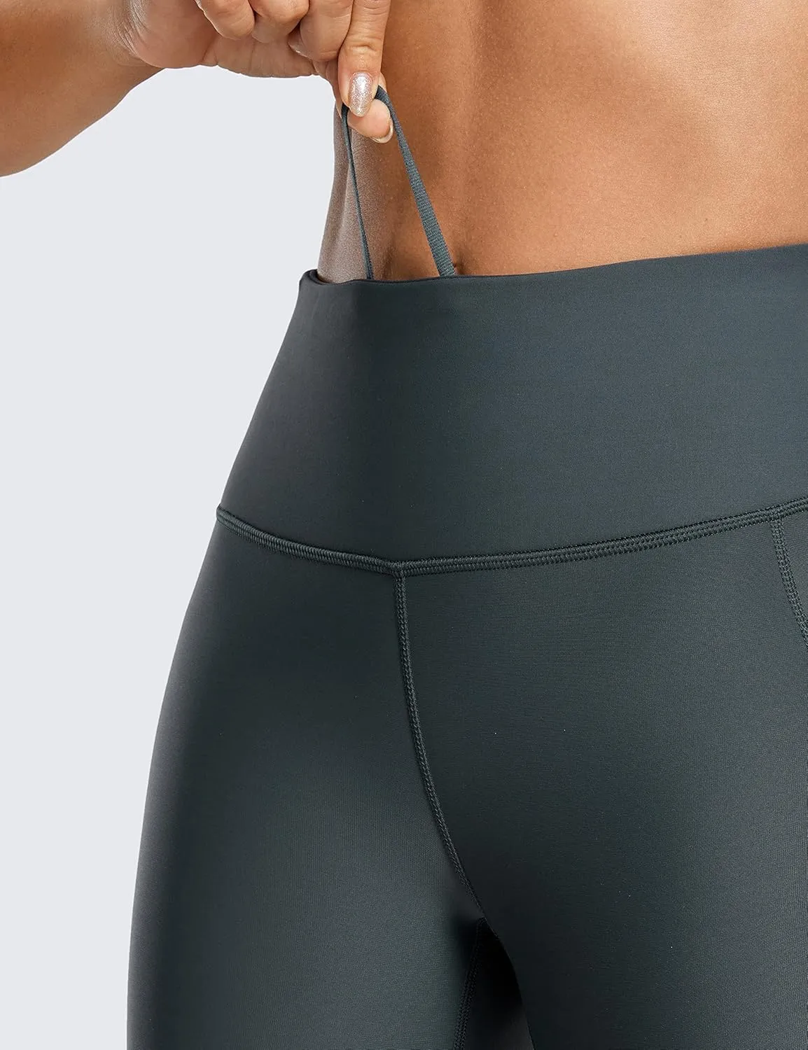 CRZ YOGA Thermal Fleece Lined Leggings Women 25'' - High Waisted Winter Workout Hiking Pants with Pockets Warm Running Tights
