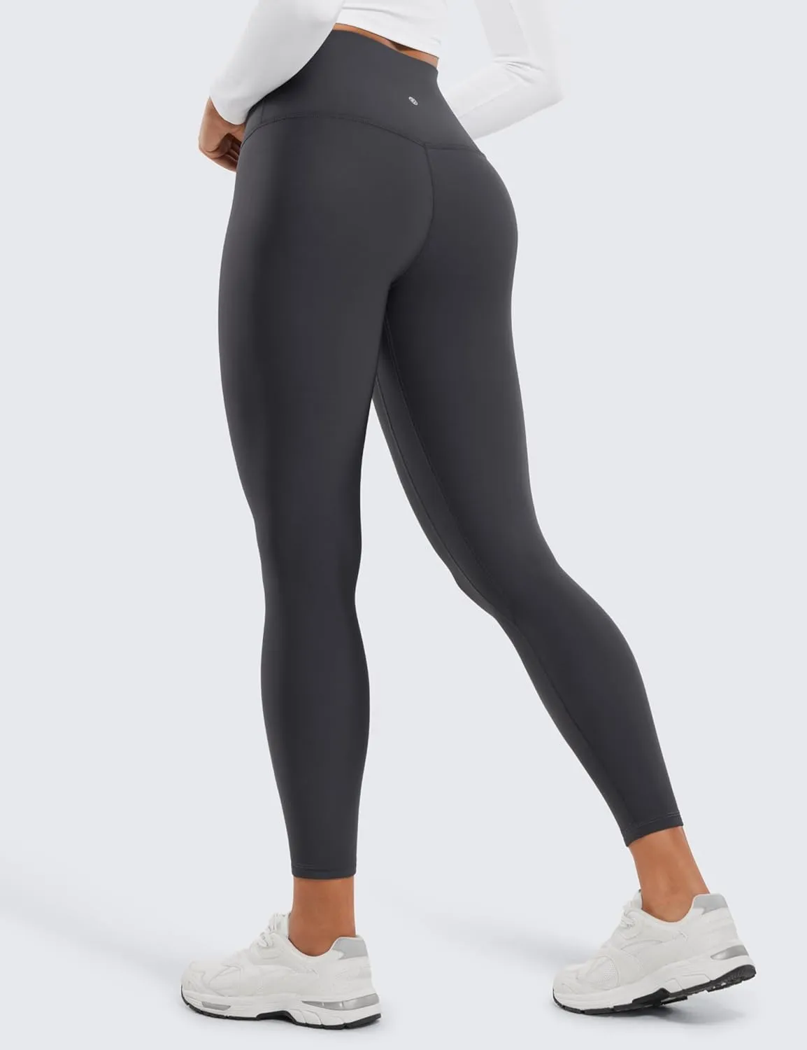 CRZ YOGA Womens High Waisted Fleece Lined Leggings 25 inches - Winter Warm Thick Thermal Soft Workout Yoga Pants