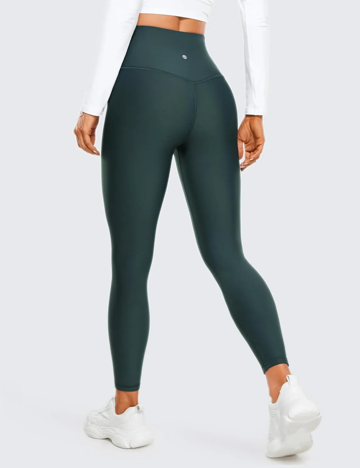 CRZ YOGA Womens High Waisted Fleece Lined Leggings 25 inches - Winter Warm Thick Thermal Soft Workout Yoga Pants