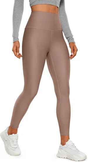 CRZ YOGA Womens High Waisted Fleece Lined Leggings 25 inches - Winter Warm Thick Thermal Soft Workout Yoga Pants