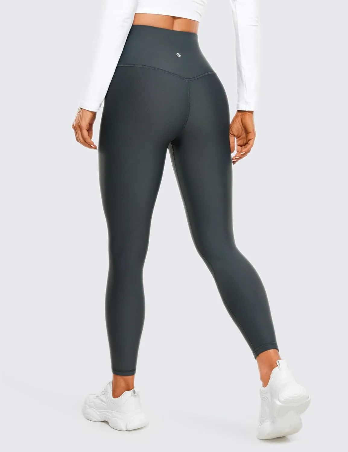 CRZ YOGA Womens High Waisted Fleece Lined Leggings 25 inches - Winter Warm Thick Thermal Soft Workout Yoga Pants