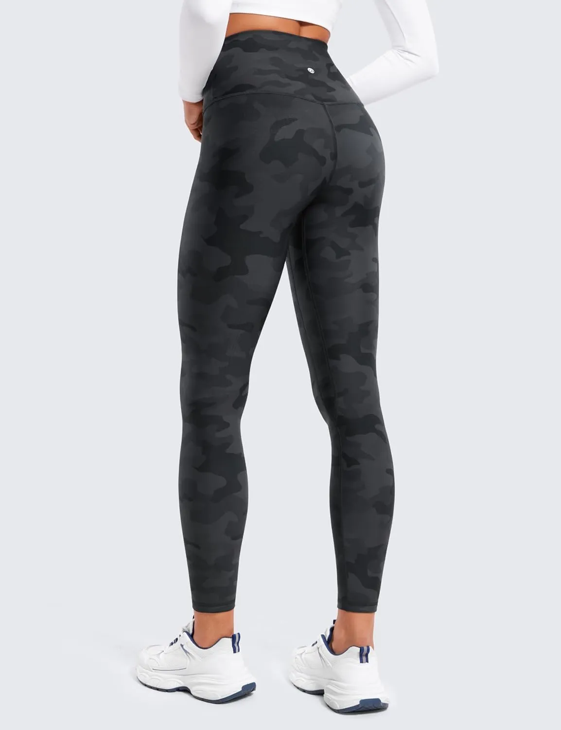 CRZ YOGA Womens High Waisted Fleece Lined Leggings 25 inches - Winter Warm Thick Thermal Soft Workout Yoga Pants