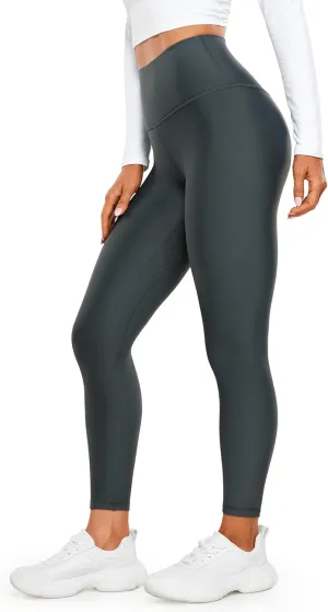 CRZ YOGA Womens High Waisted Fleece Lined Leggings 25 inches - Winter Warm Thick Thermal Soft Workout Yoga Pants