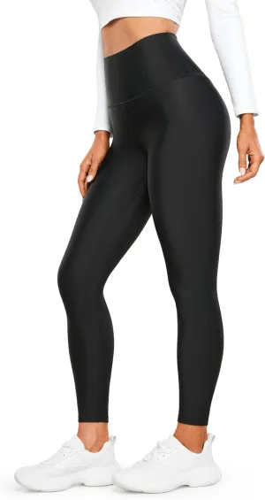 CRZ YOGA Womens High Waisted Fleece Lined Leggings 25 inches - Winter Warm Thick Thermal Soft Workout Yoga Pants