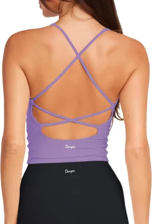Danysu Sculpt Workout Tank Tops Women Backless Longline Sports Bras Strappy Padded Yoga Top