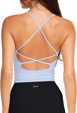 Danysu Sculpt Workout Tank Tops Women Backless Longline Sports Bras Strappy Padded Yoga Top