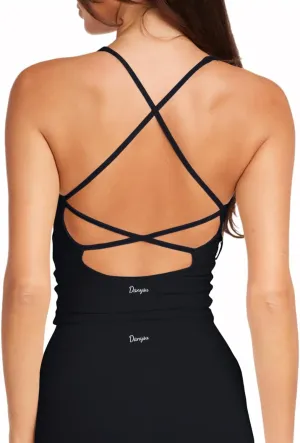 Danysu Sculpt Workout Tank Tops Women Backless Longline Sports Bras Strappy Padded Yoga Top