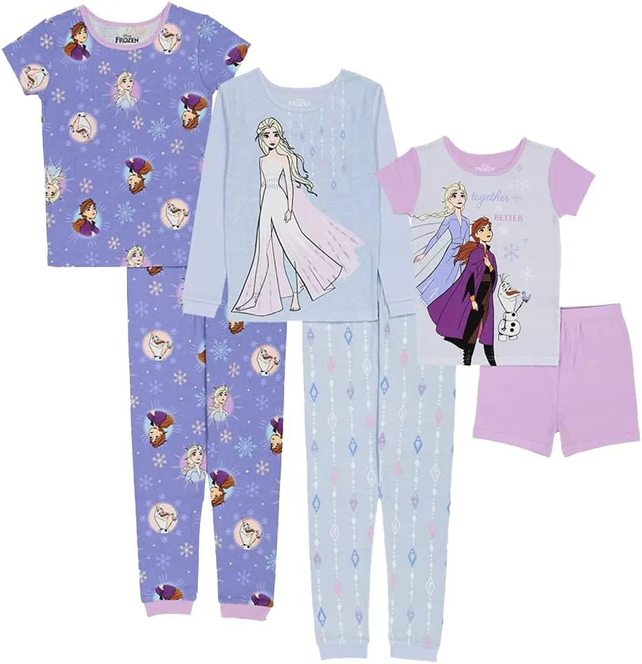Disney 6-Piece Snug-fit Cotton Pajama Set, Soft & Cute for Kids