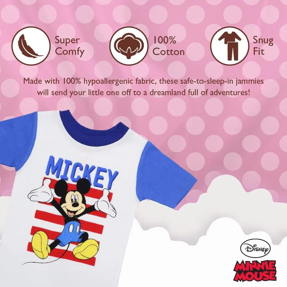 Disney Baby Girls' 2-Piece Snug-fit Cotton Pajama Set, Soft & Cute for Kids