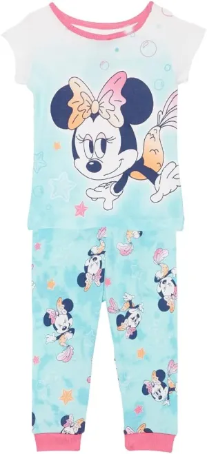 Disney Baby Girls' 2-Piece Snug-fit Cotton Pajama Set, Soft & Cute for Kids