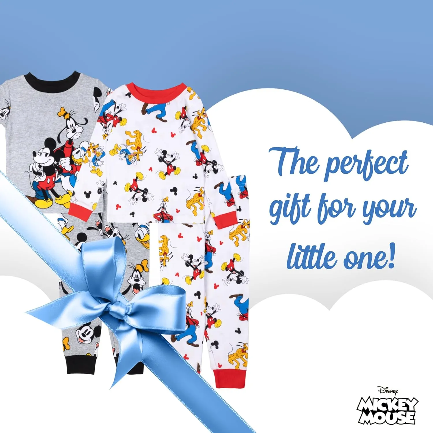 Disney Boys' 4-Piece Snug-fit Cotton Pajama Set, Soft & Cute for Kids
