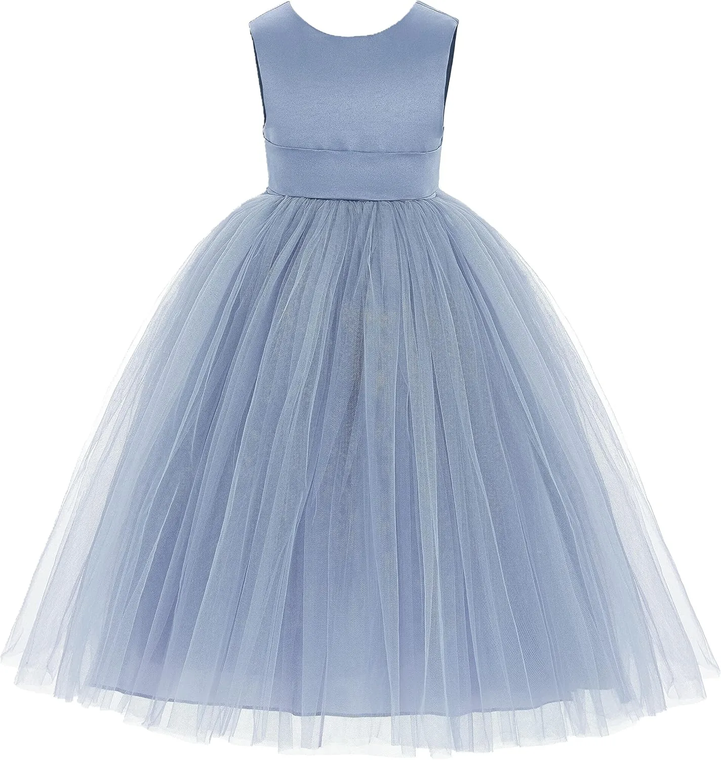 ekidsbridal V-Back Satin Flower Girl Dress Toddler Communion Gown Formal Dresses 219