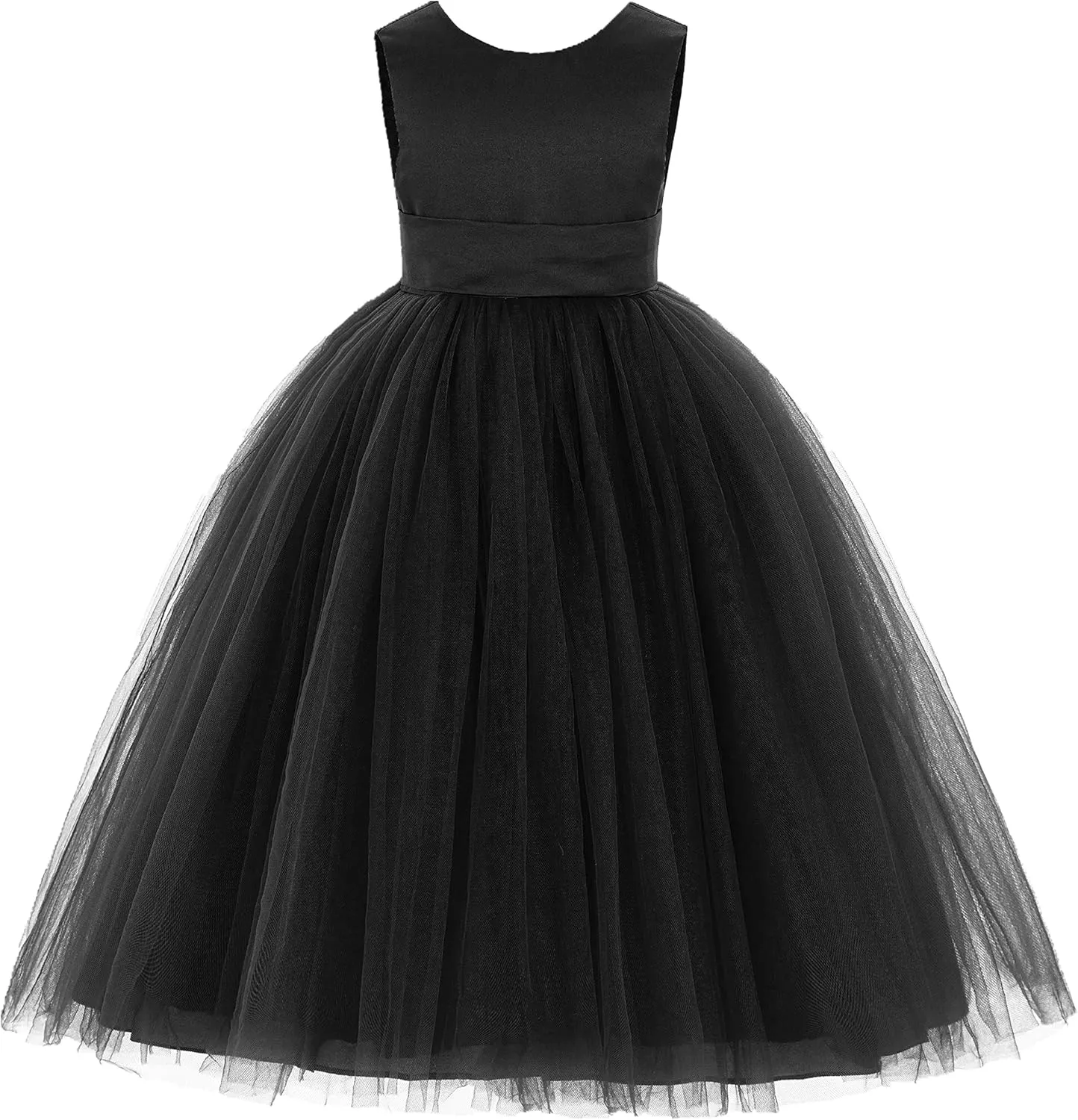 ekidsbridal V-Back Satin Tulle Flower Girl Dresses for Toddlers Holy Baptism Gown 219
