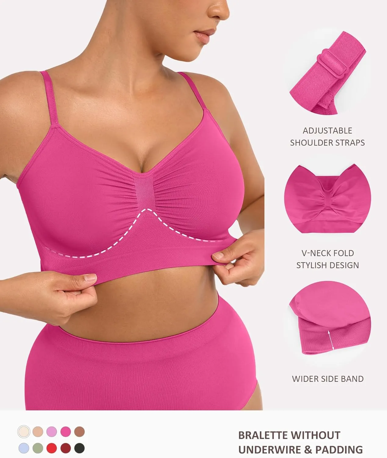 FeelinGirl Bralettes for Women with Support Comfortable Bras No Underwire Seamless Everyday Bras