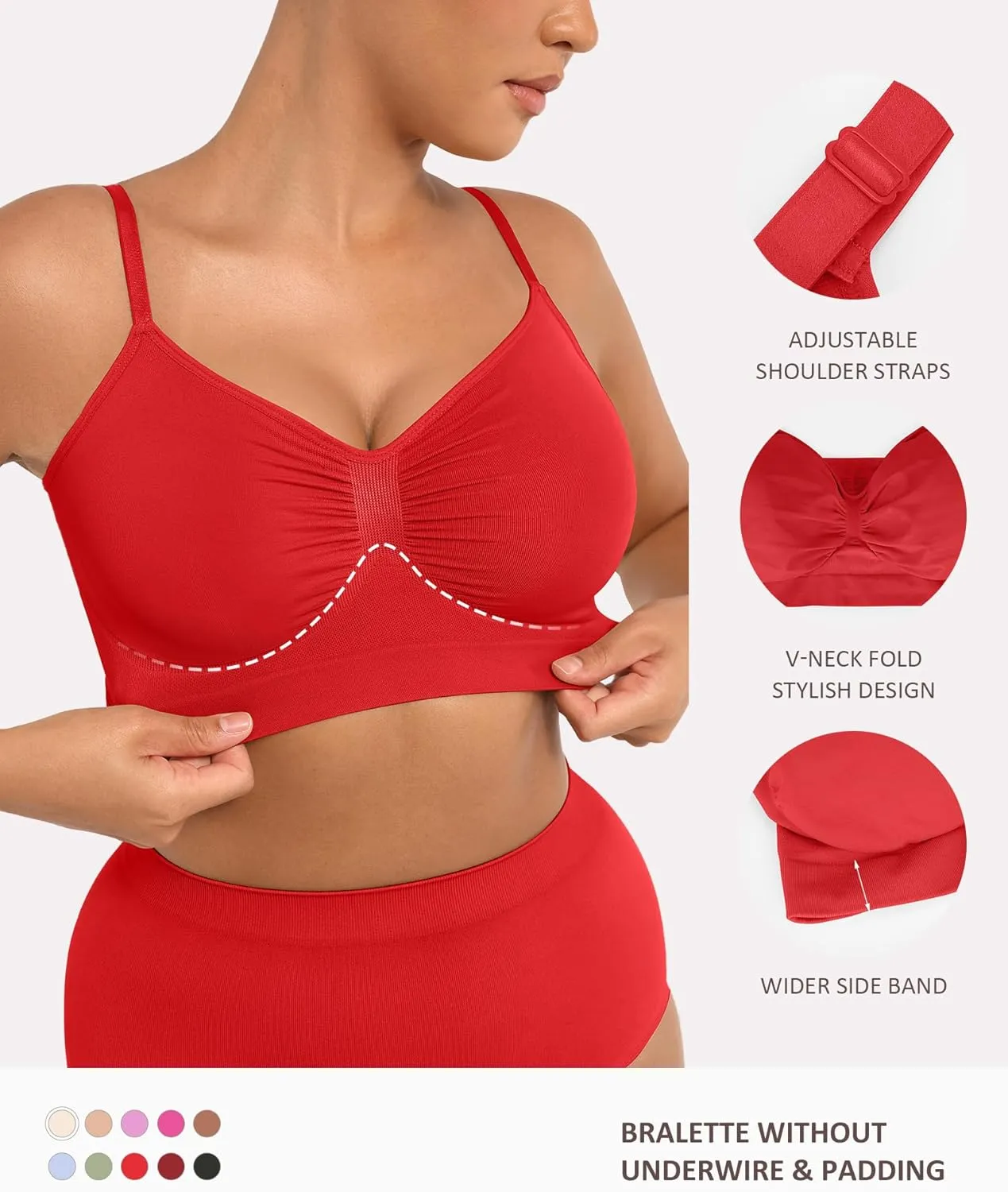 FeelinGirl Bralettes for Women with Support Comfortable Bras No Underwire Seamless Everyday Bras