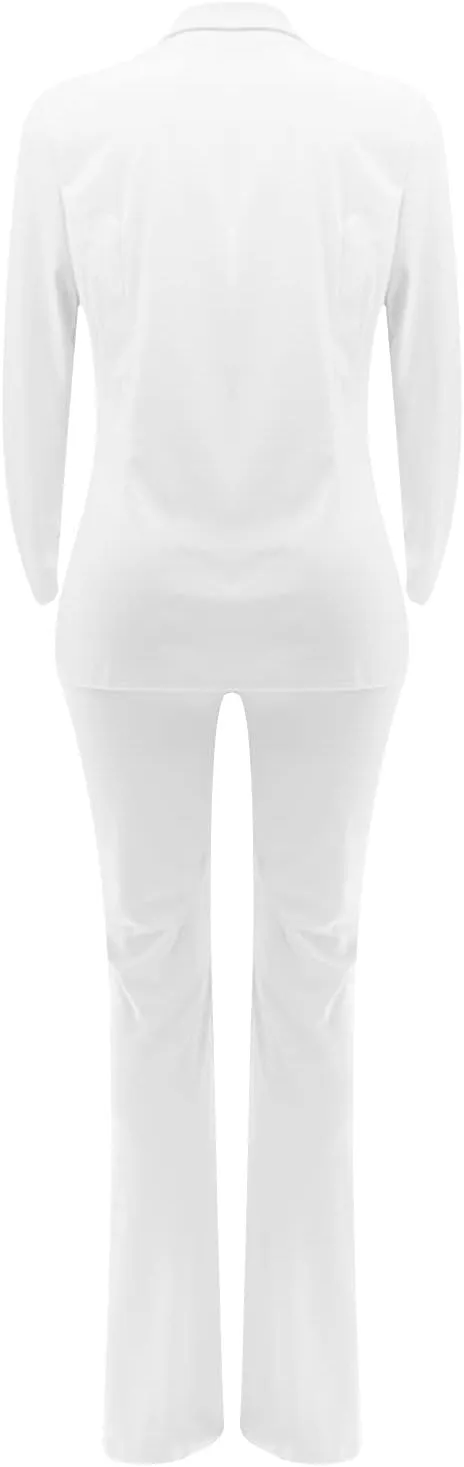 Firzero Pants Suits for Women Dressy Work Blazer Set 2024 Trendy Business Casual Outfits 2 Piece Set Fashion Elegant Pantsuit