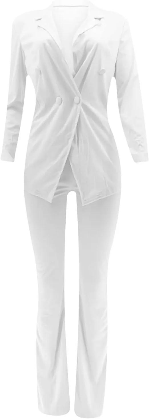 Firzero Pants Suits for Women Dressy Work Blazer Set 2024 Trendy Business Casual Outfits 2 Piece Set Fashion Elegant Pantsuit