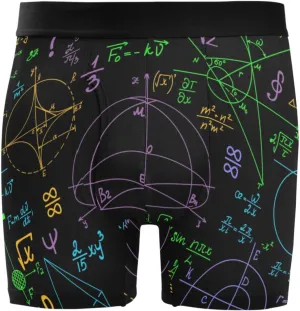 Funny Mathematical Graphics Mens Boxer Briefs Stretch Breathable Underwear Fly Front With Pouch S-XXL