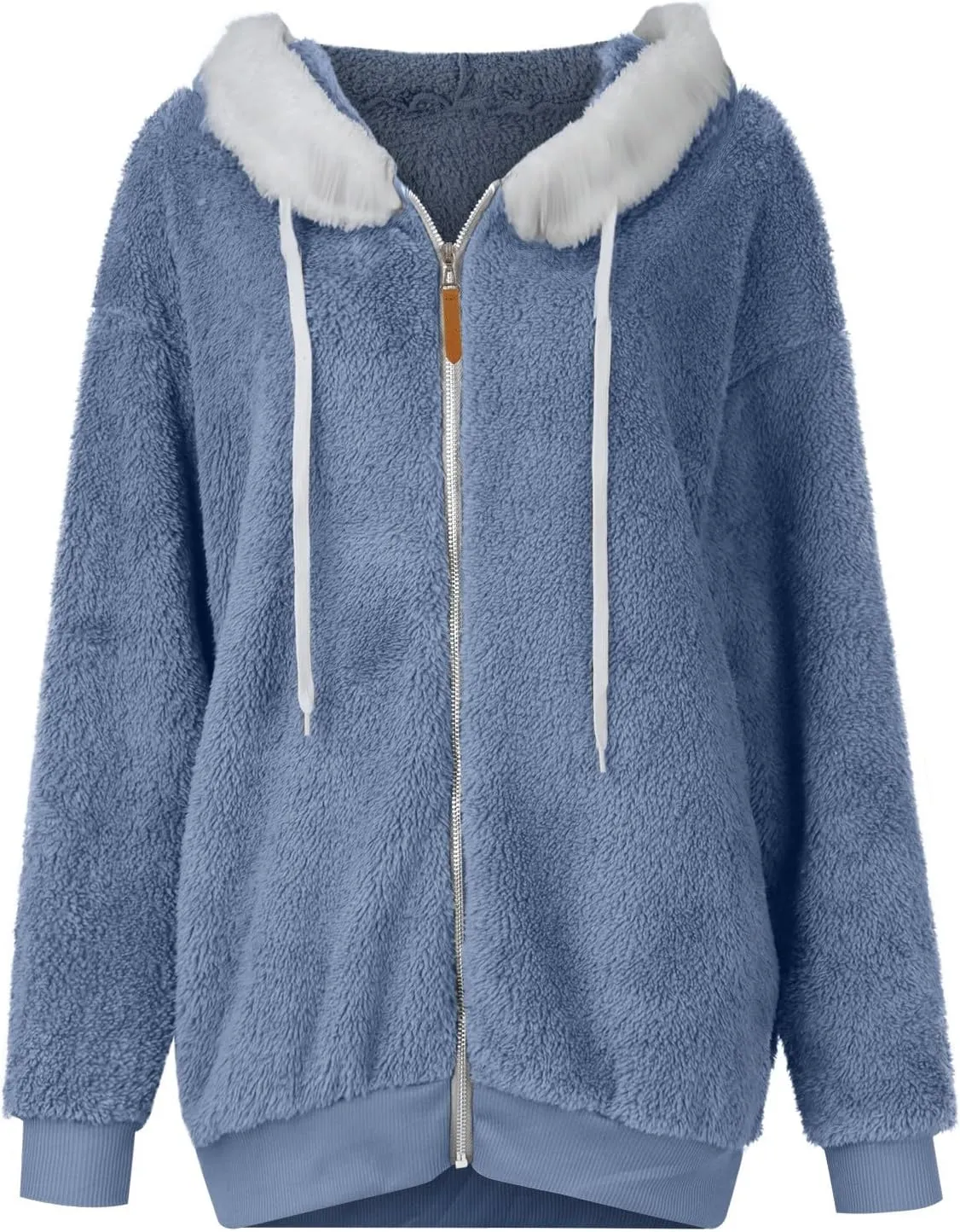 GOFULY Winter Coats For Women Oversized Sherpa Jackets Full Zip Fleece Cardigan Trendy Color Block Clothes With Pockets 2024