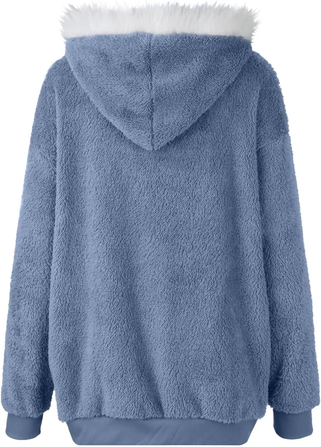 GOFULY Winter Coats For Women Oversized Sherpa Jackets Full Zip Fleece Cardigan Trendy Color Block Clothes With Pockets 2024