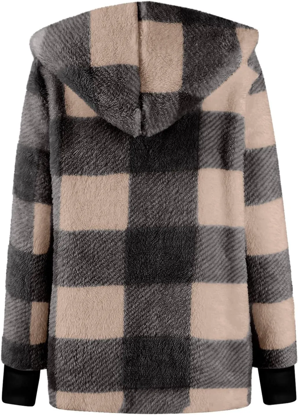 GOFULY Womens Winter Coats Trendy Fuzzy Fleece Hoodies Open Front Fall Sherpa Jackets Warm Plaid Cardigans Casual Outerwear