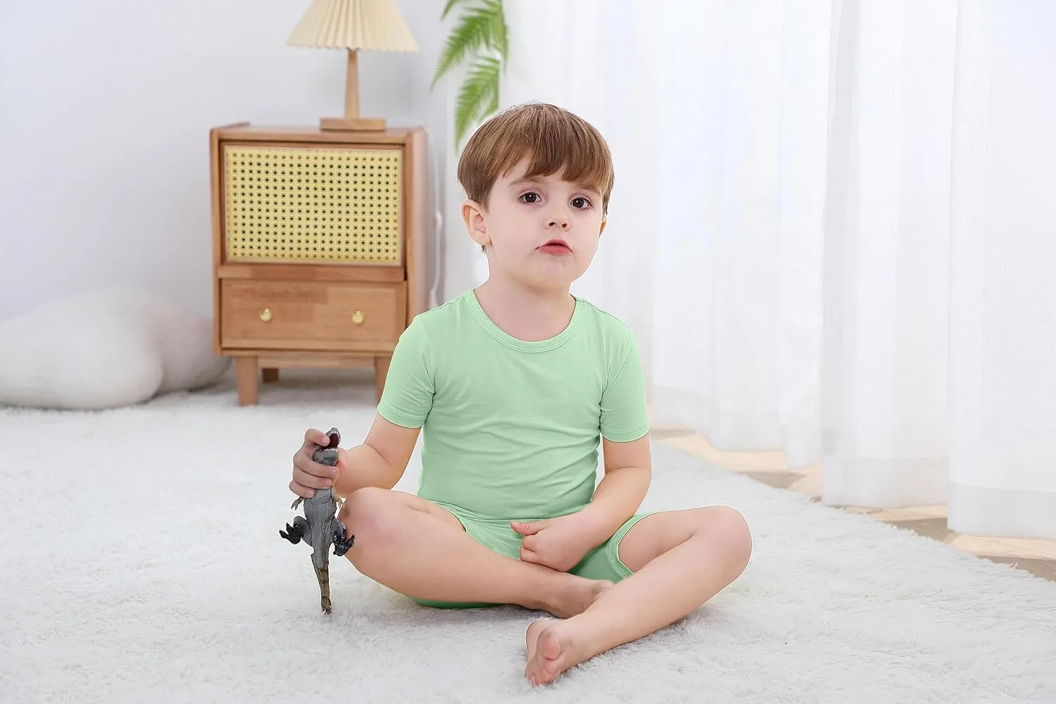 GUISBY Rayon of Bamboo Baby Toddler Kids Girls Boys Soft Short Pjs Cool Summer Pajamas 2pcs Sets