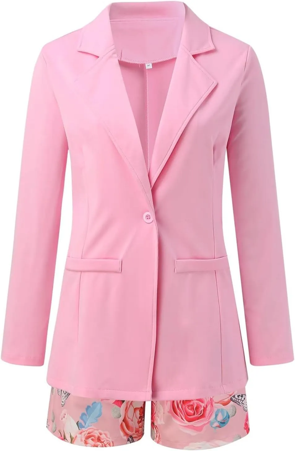 hlysgo Women's Blazer Shorts Set 2 Piece Outfits Long Sleeve Blazer Jacket with Shorts Elegant Business Office Suit Sets