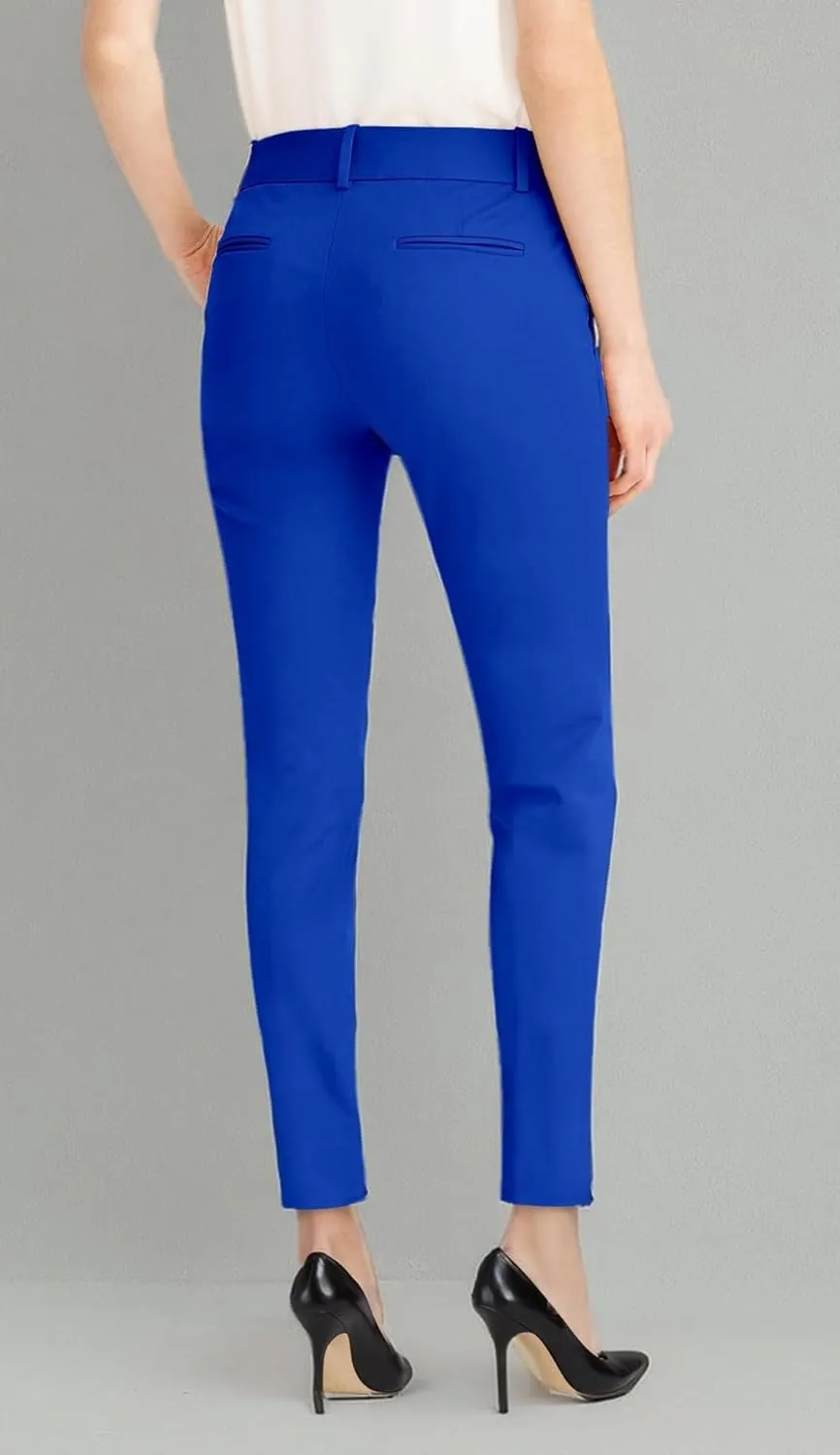 Hybrid & Company Womens Super Comfy Flat Front Stretch Trousers Chino Pants