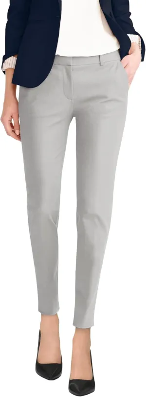 Hybrid & Company Womens Super Comfy Flat Front Stretch Trousers Chino Pants