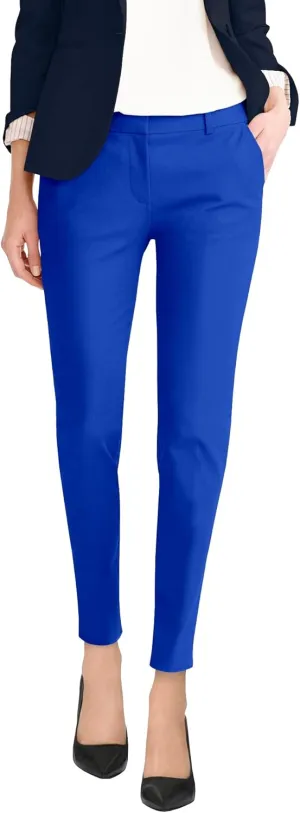Hybrid & Company Womens Super Comfy Flat Front Stretch Trousers Chino Pants