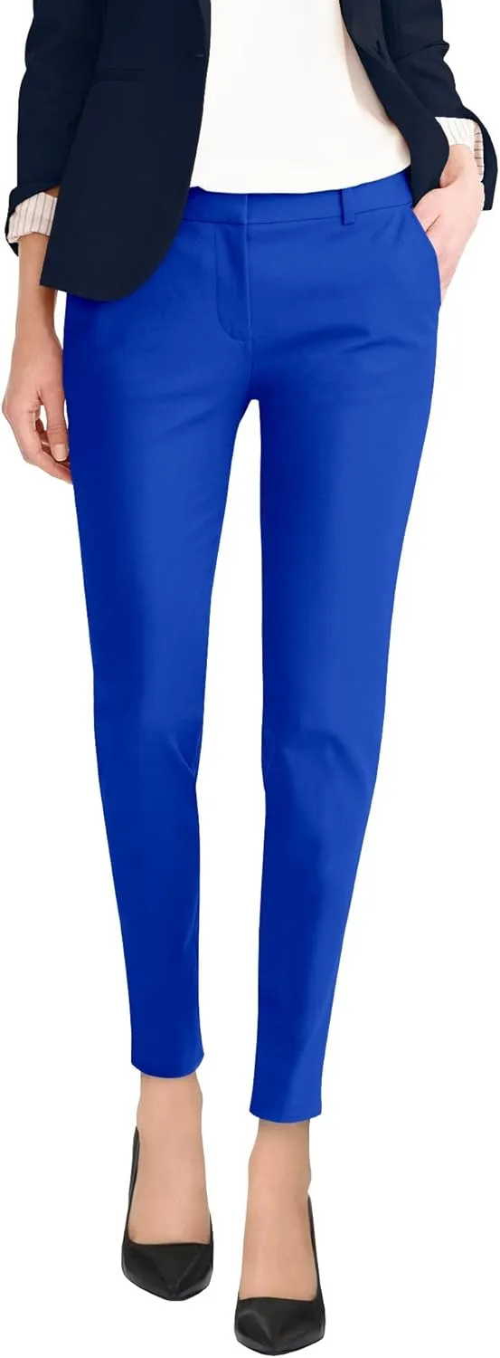 Hybrid & Company Womens Super Comfy Flat Front Stretch Trousers Chino Pants