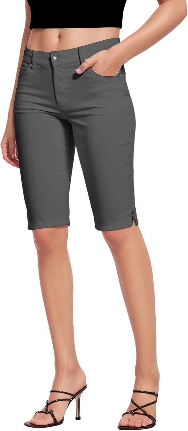 Hybrid & Company Womens Ultra Comfy Butt Lift Stretch Bermuda City Shorts