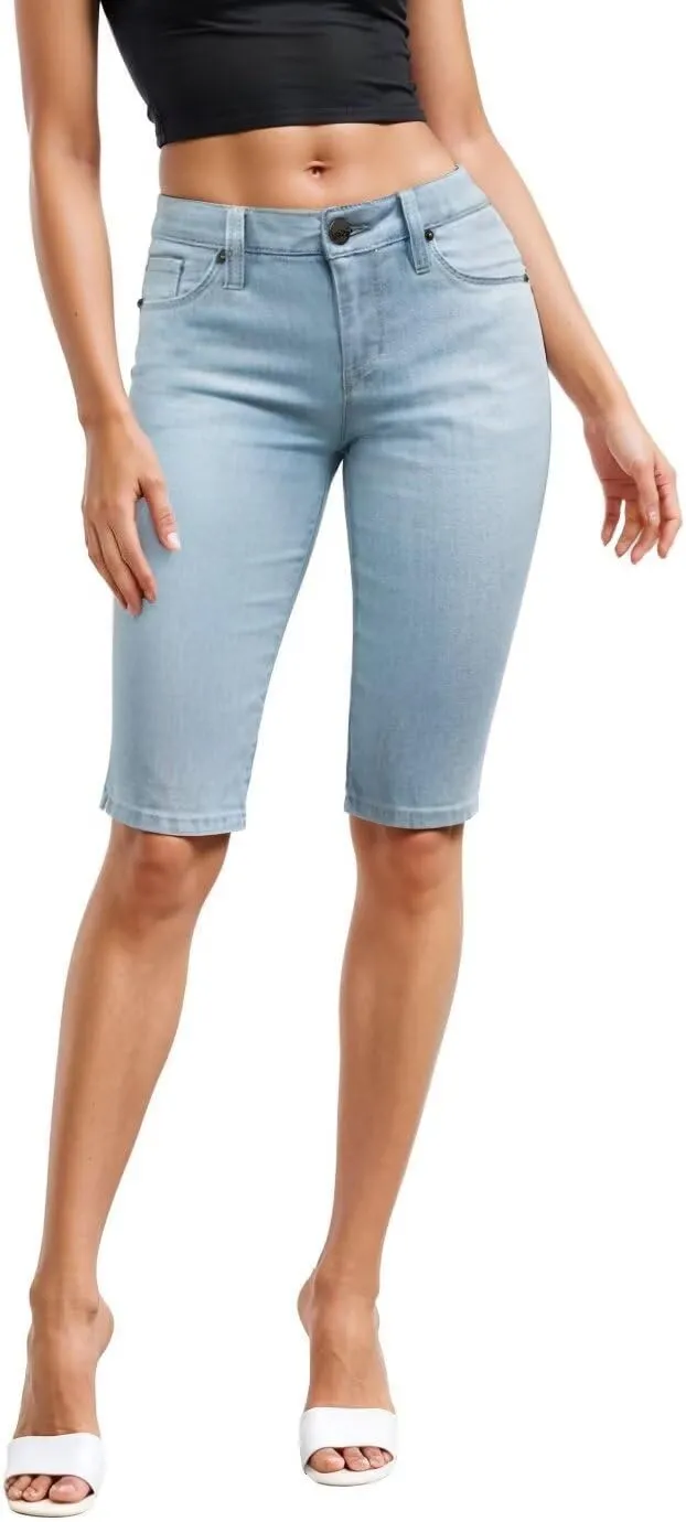 Hybrid & Company Womens Ultra Comfy Butt Lift Stretch Bermuda City Shorts