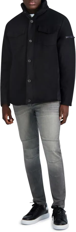 Karl Lagerfeld Paris Men's Bomber Satin Jacket