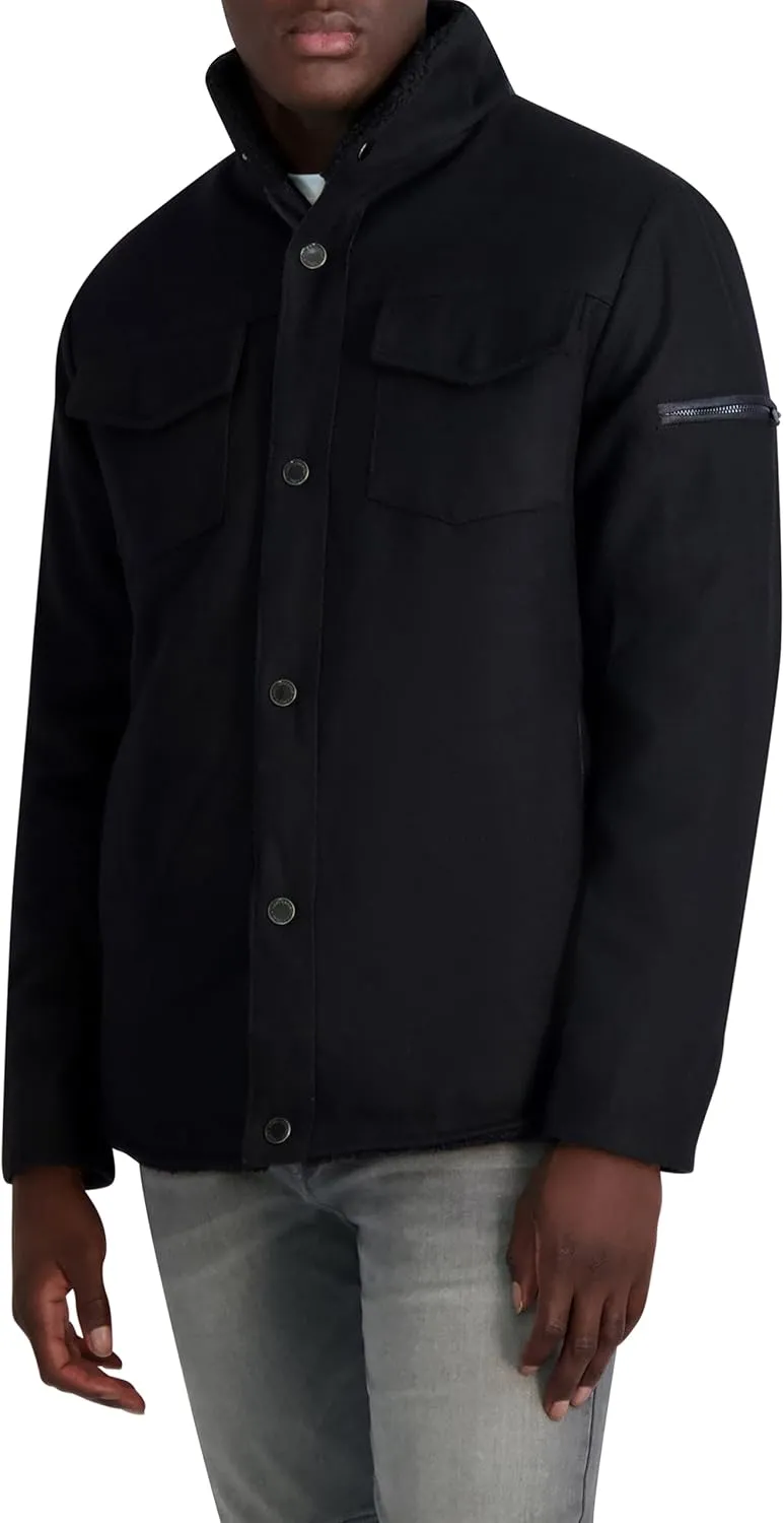 Karl Lagerfeld Paris Men's Bomber Satin Jacket
