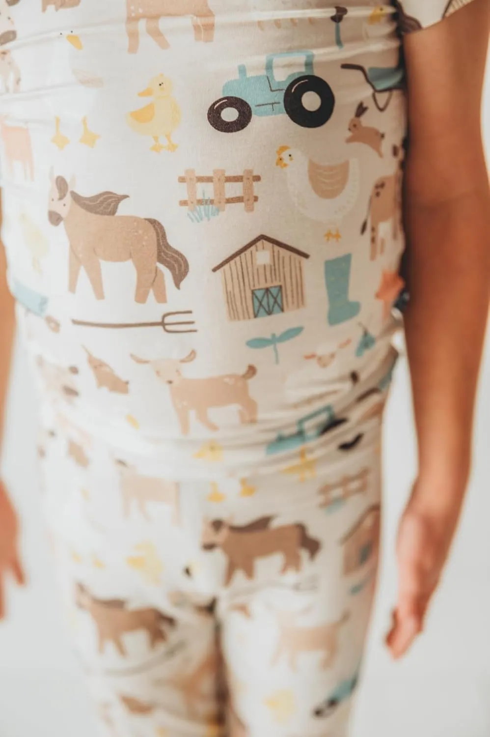 KicKee Print Short Sleeve Pajama Set, Baby to Kid, Super Soft Bamboo Viscose Fitted Pajamas