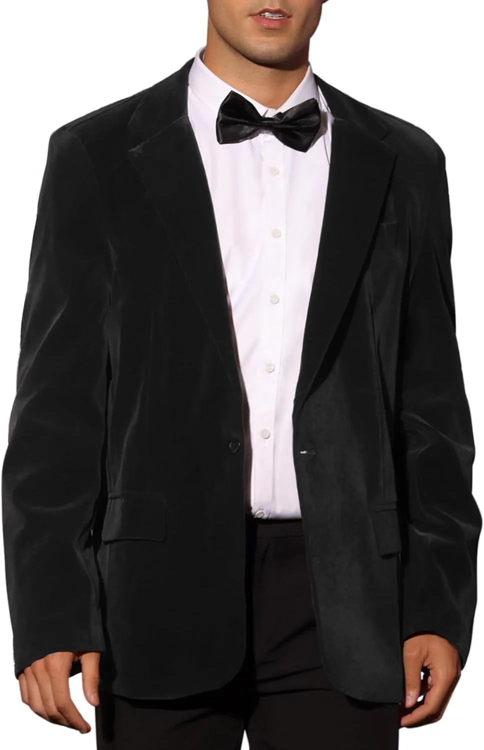 Lars Amadeus Velvet Sports Coats for Men's Notch Lapel One Button Single Breasted Formal Blazers