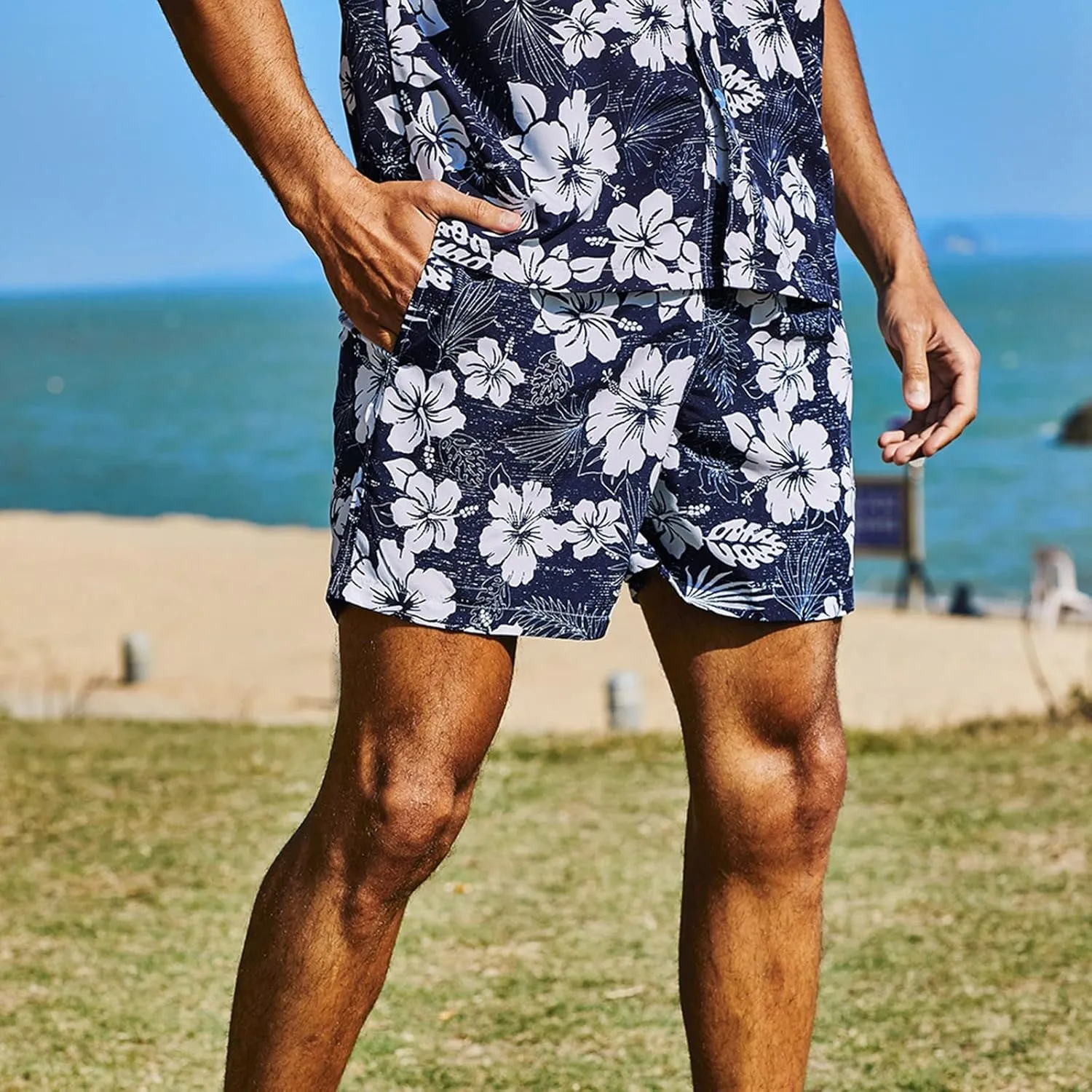 LCMTWX Big and Tall Swim Trunks 2024 Casual Loose Short Printed Beach Casual Loose Pants Shorts Swim Shorts Swimming Trunks