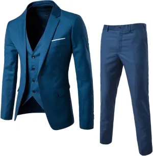 LCMTWX Mens Suit Slim 3 Suit Business Wedding Party Jacket Vest & Pants Men'S Suit Jackets Mens Linen Suit Mens Black Mens
