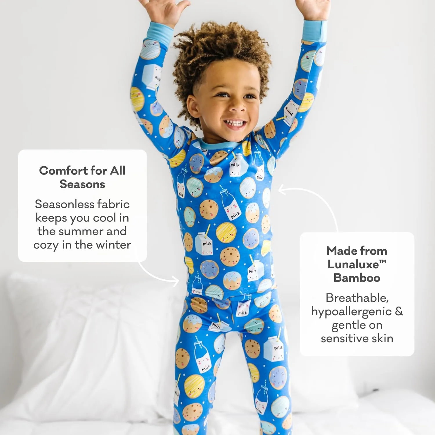 Little Sleepies Two-Piece Pajama Set for Boys & Girls, Soft Viscose from Bamboo, Snug Matching Family PJs, Toddler to Teen