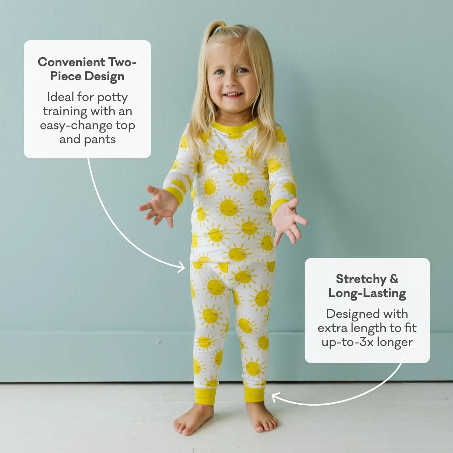 Little Sleepies Two-Piece Pajama Set for Boys & Girls, Soft Viscose from Bamboo, Snug Matching Family PJs, Toddler to Teen