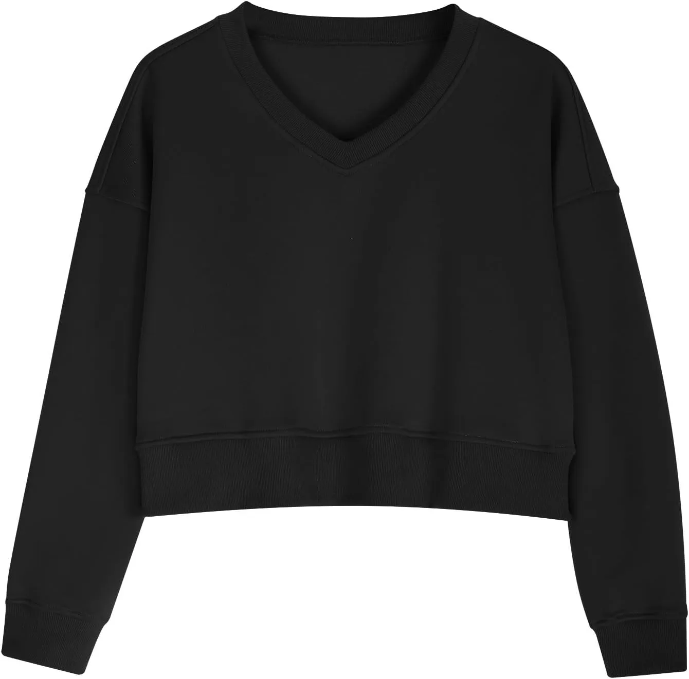 Lounge Sets for Women Crop Long Sleeve V Neck Sweatshirt Drawstring Joggers Sweatpants Suit Womens Fall Fashion 2024