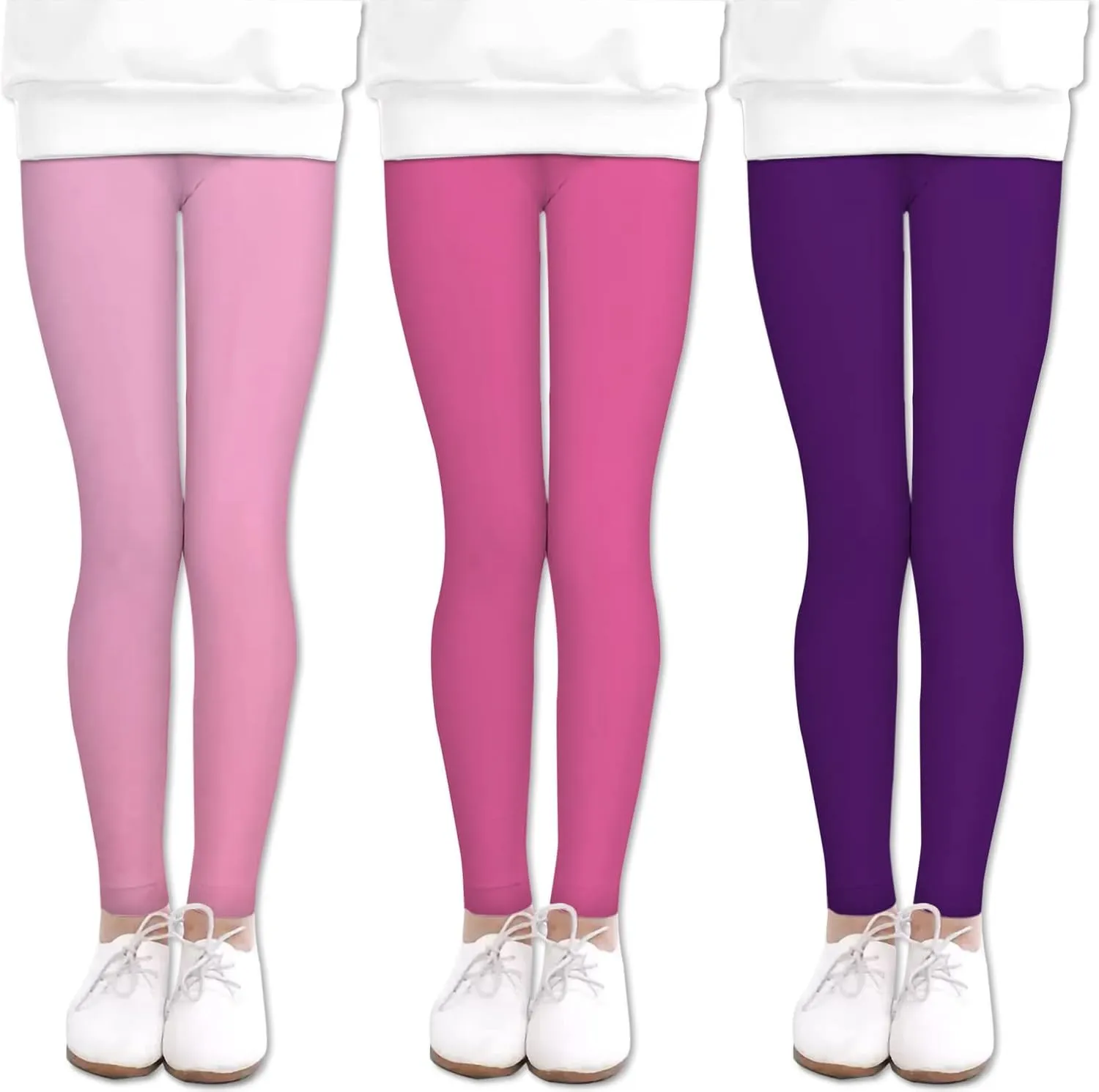 LUOUSE Girls' Leggings Full Length Comfy Pants Trousers 4-13 Years