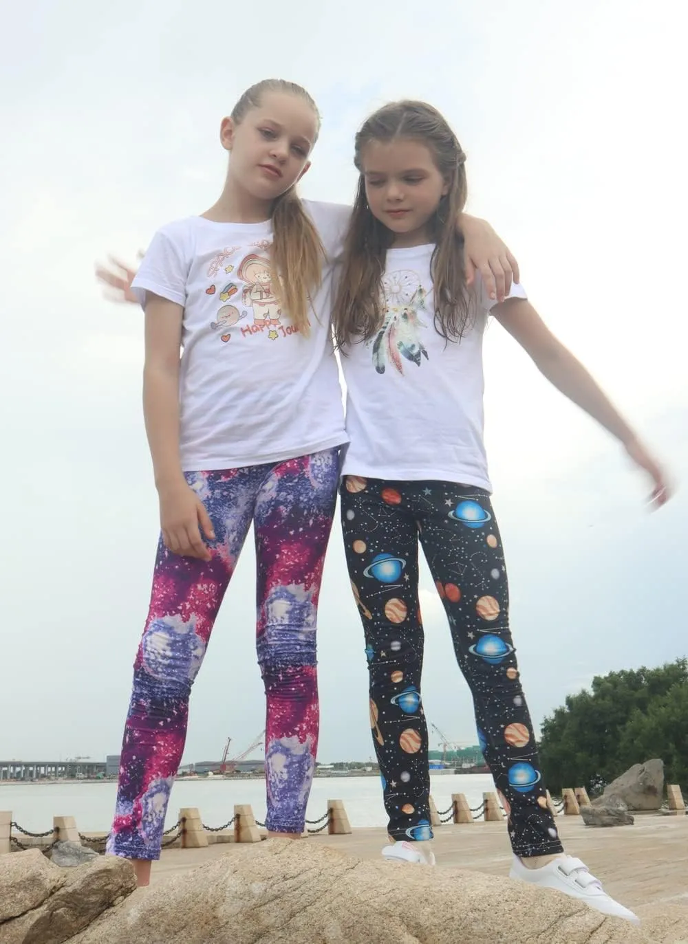 LUOUSE Girls' Leggings Full Length Comfy Pants Trousers 4-13 Years