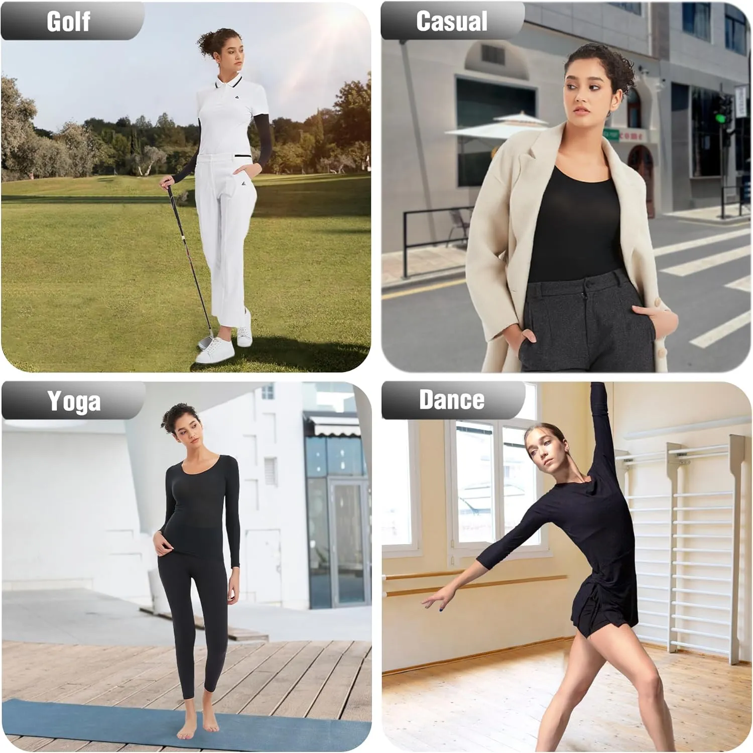 Luxury Women's Thermal Undershirt: Super Stretchy,Ultra Thin Silky Tech Tops for Everyday Comfort and Sports