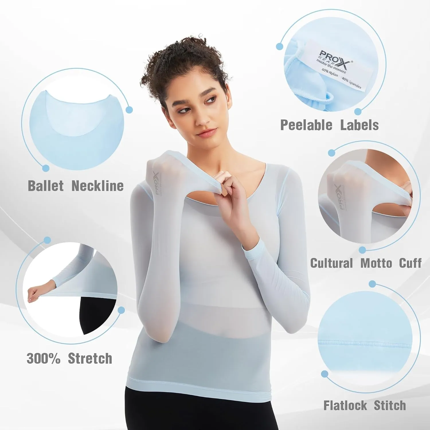 Luxury Women's Thermal Undershirt: Super Stretchy,Ultra Thin Silky Tech Tops for Everyday Comfort and Sports